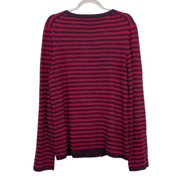 Boden Stripe Cardigan Womens Size 10 UK 14 Pink Purple Cashmere Angora Knit - Picture 6 of 9